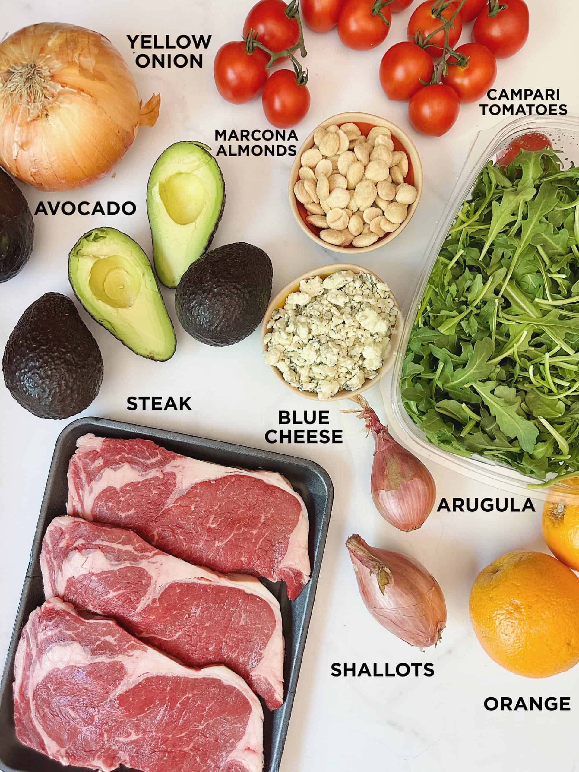 Ingredients for Steak Salads