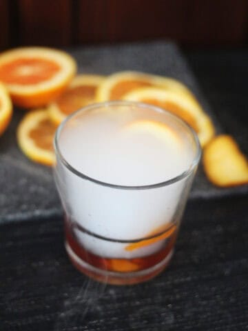 old style cocktail with bourbon and orange